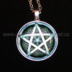 Přívěsek 3D Pentagram zelený 1