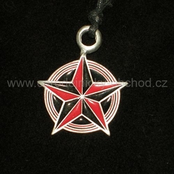 Přívěsek hvězda černočervená