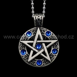 Pentagram kamínky modré