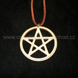 Přívěsek pentagram dřevěný