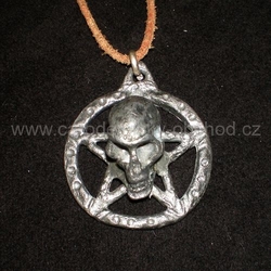 Přívěsek pentagram lebka