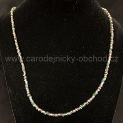 Náhrdelník šedo-zelený