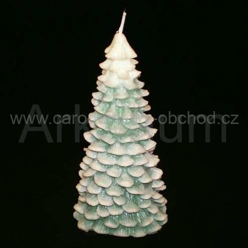 Svíčka stromek kulatý zasněžený