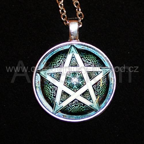 Přívěsek 3D Pentagram zelený 1