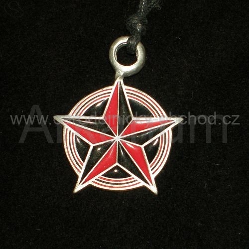 Přívěsek hvězda černočervená