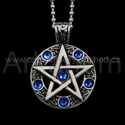 Pentagram kamínky modré