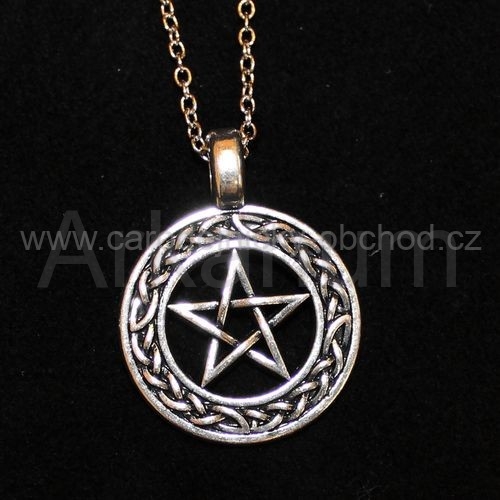 Pentagram pletený, řetízek