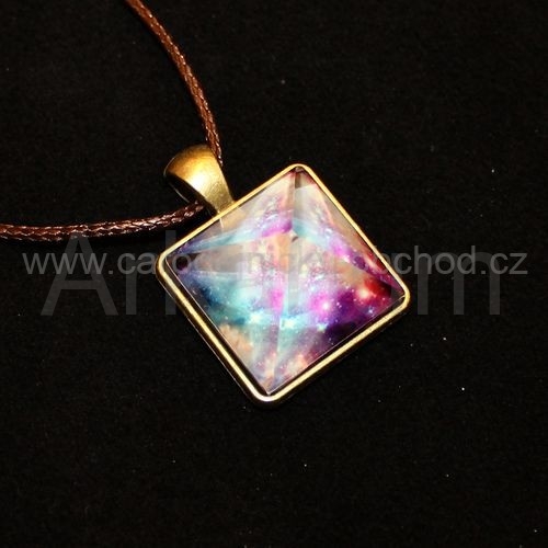 Přívěsek 4D Pyramida Souhvězdí svítící