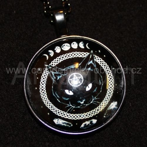 Přívěsek 3D Kočka symboly 2 čr