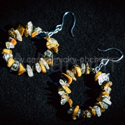 Náušnice tygří oko-citrín