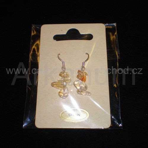 Náušnice sekané citrín