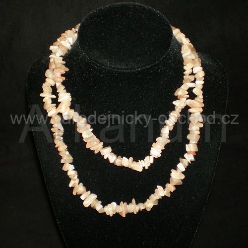 Náhr. 90 cm Měsíční kámen růžový